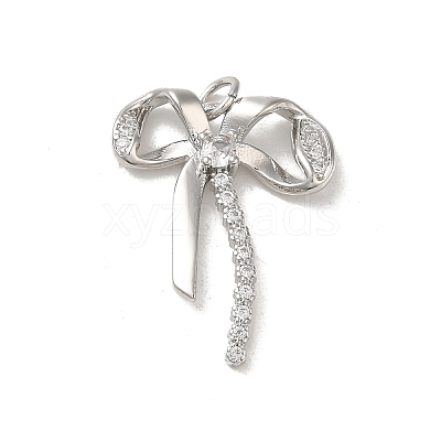 Rack Plating Brass Micro Pave Cubic Zirconia Pendants KK-H473-08F-P-1