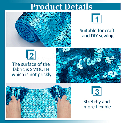 Polyester & PET Reversible Sequin Fabric DIY-WH0453-78B-1