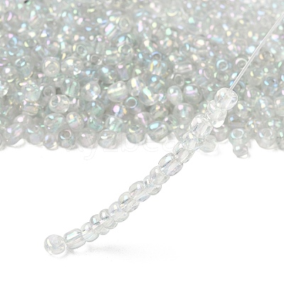Transparent Rainbow Colours Round Glass Seed Beads X-SEED-A007-4mm-161-1