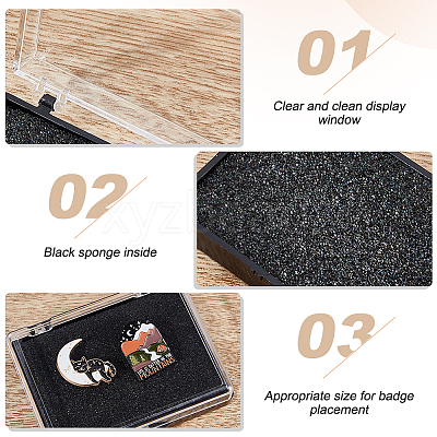 Plastic Badge Storage Gift Box LS-CON-WH0099-06B-1