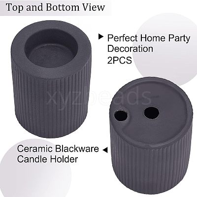 Ceramic Whiteware Candle Holder DJEW-WH0068-01A-1