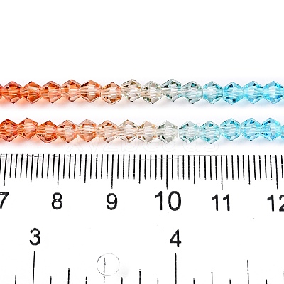 Gradient Color Baking Paint Glass Bead Strands DGLA-A039-T4mm-A016-1