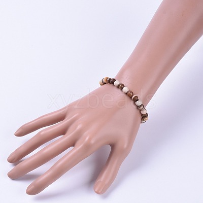 Natural Zebra Jasper Stretch Bracelets BJEW-JB04557-03-1