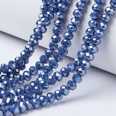 Electroplate Glass Beads Strands EGLA-A034-P1mm-A05-1