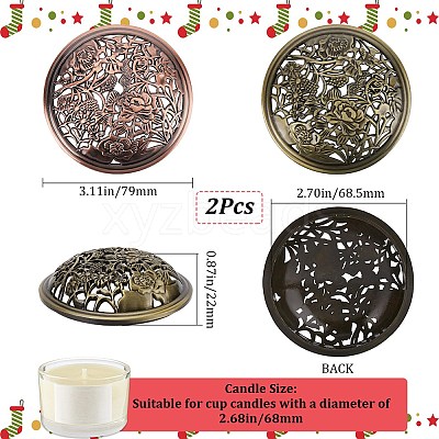2Pcs 2 Colors Alloy Lid AJEW-GF0009-33-1