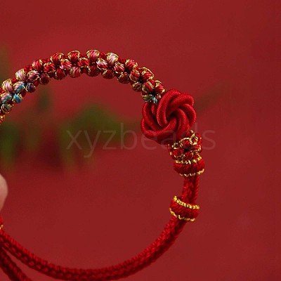 Hand-knitted Polyester and Wax Cope Braided Bracelets for Men Women FS-WG9D472-07-1