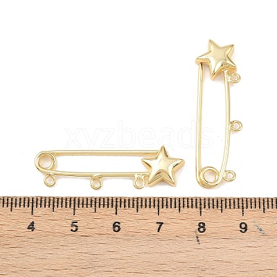 Star Brass Brooch Findings LS-KK-Z132-01G-02-1