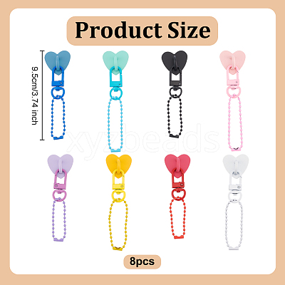 8Pcs Zinc Alloy Cell Phone Heart Holder Stand HJEW-OC00069-1