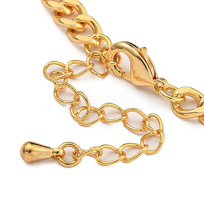 Brass Charm Bracelets for Women BJEW-U008-19G-03-1