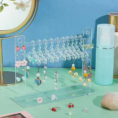 Coat Hanger Removable Acrylic Earring Displays EDIS-WH0041-02A-01-1