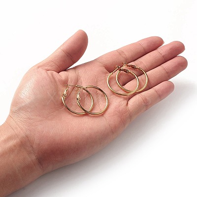 PVD Vacuum Plating 304 Stainless Steel Hoop Earrings STAS-S078-08-30mm-1