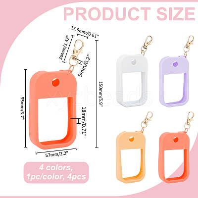 4Pcs 4 Colors Silicone Hand Sanitizer Cover HJEW-WR0001-24-1