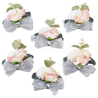 Silk Cloth Silk Ribbon Wrist Corsage AJEW-WH0277-62A-1