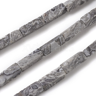 Natural Map Stone/Picasso Stone/Picasso Jasper Beads Strands X-G-G837-05-1