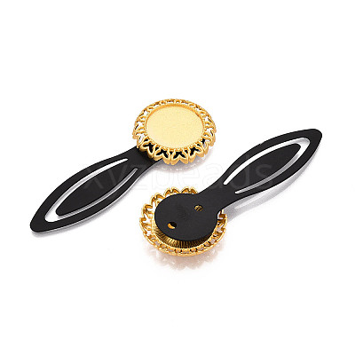 Alloy & Iron Bookmark Cabochon Settings PALLOY-N184-07G-1