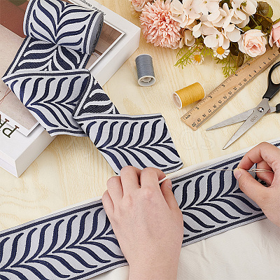 4.6~4.7M Polyester Jacquard Leaf Ribbon OCOR-OC0001-39A-1