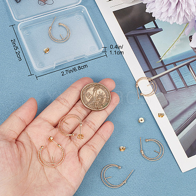 10Pcs Brass Ring Stud Earring Findings KK-BBC0007-72-1