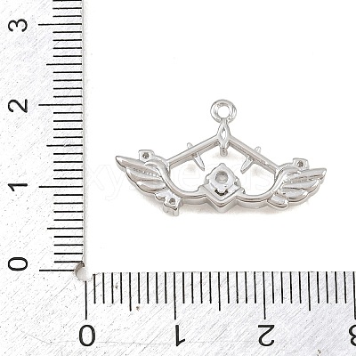 Brass Micro Pave Clear Cubic Zirconia Pendants CU-CBA0565-10P-1