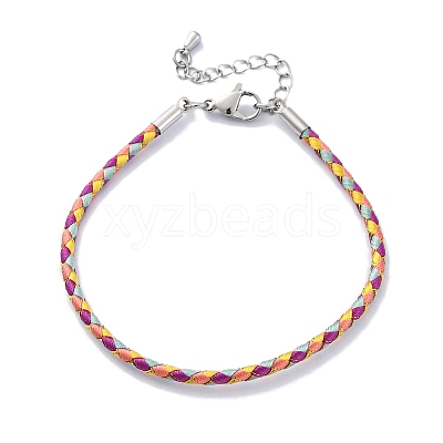 Polyester Cord Braided Bracelet Makings MAK-Z003-01P-25-1