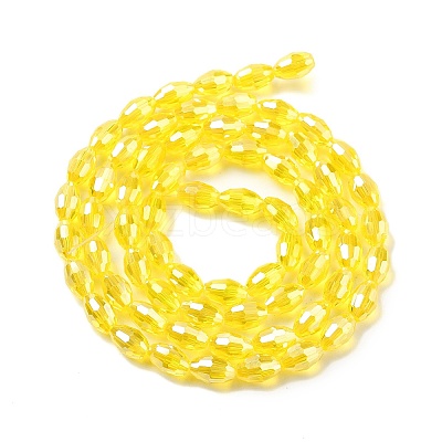 Transparent Electroplate Glass Beads Strands EGLA-A037-T6x8mm-B07-1