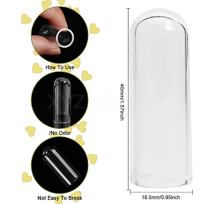 12Pcs Transparent Glass Straw Dustproof Covers AJEW-FG0002-37B-1