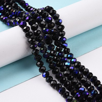 Electroplate Opaque Solid Color Glass Beads Strands EGLA-A034-P6mm-L01-1