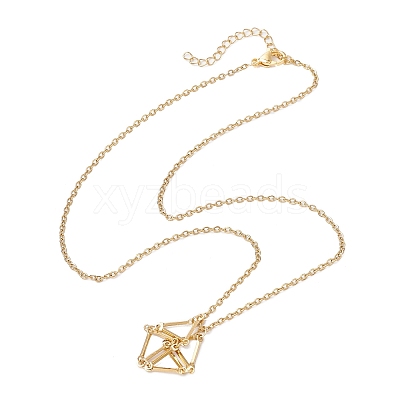3Pcs 3 Styles 304 Stainless Steel Cuboid Link Chain Macrame Pouch Empty Stone Holder Necklace Making NJEW-JN05199-1