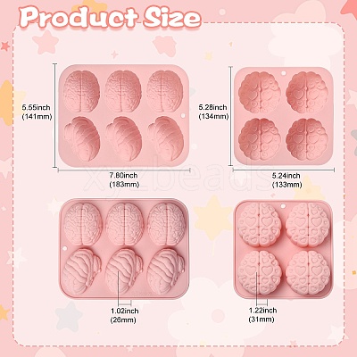 2 pcs 2 Styles Brain Shape Silicone Molds ST-CJ0007-87-1