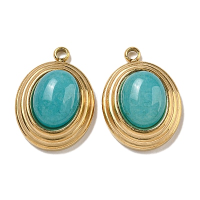 Natural Dark Turquoise Jade Dyed Pendants STAS-L025-007G-06-1