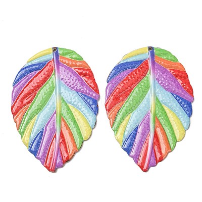 Rainbow Color Printed Iron Pendants RN-CBA3547-02F-1