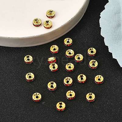 Brass Rhinestone Spacer Beads RB-A014-Z6mm-21G-1