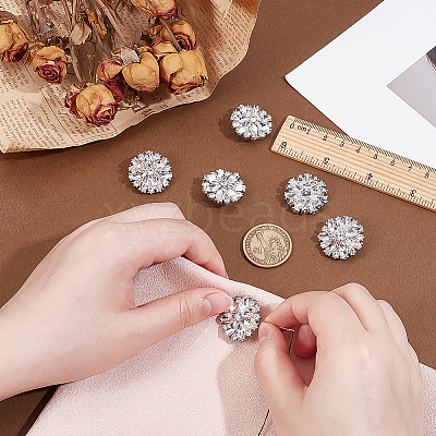 6Pcs 1-Hole Zinc Alloy Shank Buttons BUTT-PH0001-52G-03-1