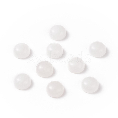 Natural White Jade Cabochons G-P393-R69-8MM-1