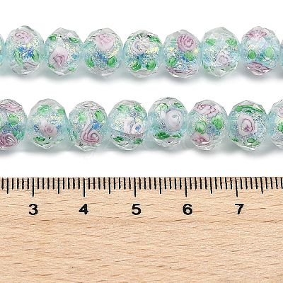 Handmade Foil Lampwork Beads Strands FOIL-S136-001G-1