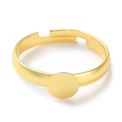 Rack Plating Adjustable Brass Ring Findings X-KK-F090-08G-01-1