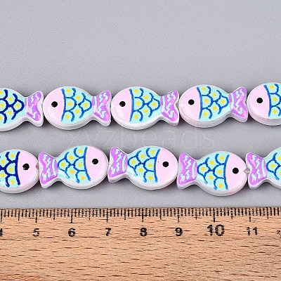 Dyed & Heated Glass Enamel Beads GLAA-T023-45B-1
