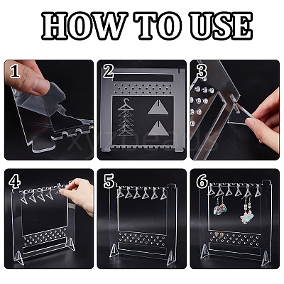 Acrylic Earring Display Stands EDIS-WH0029-86-1
