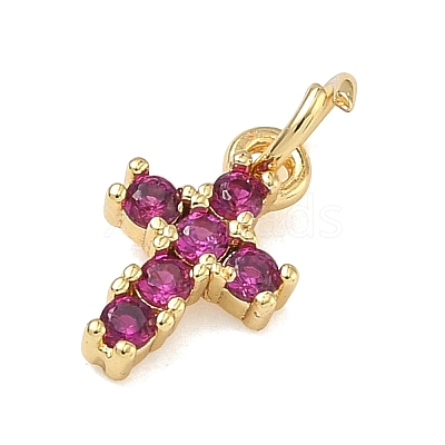 Brass Micro Pave Cubic Zirconia Pendants KK-A293-20G-01-1