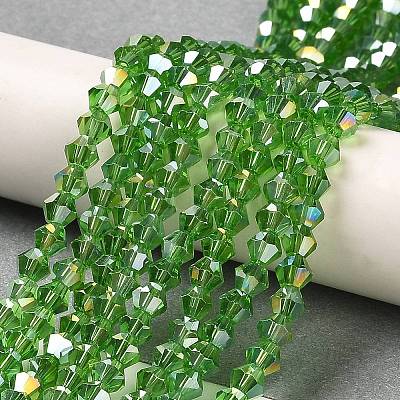 Transparent Electroplate Glass Beads Strands GLAA-F029-4mm-A03-1