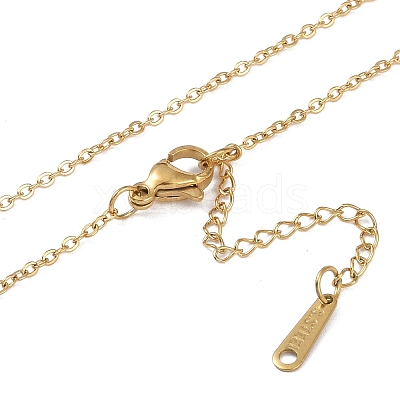 Ion Plating(IP) Initial Letter 304 Stainless Steel Pendant Necklaces NJEW-M199-01G-T-1