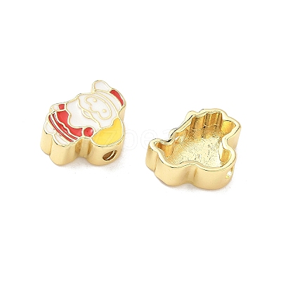 Christmas Brass Enamel Beads KK-I474-G10-1