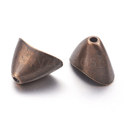 Tibetan Style Alloy Triangle Apetalous Bead Cones TIBE-5212-R-FF-1