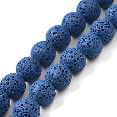 Natural Lava Rock Bead Strands G-L435-03-8mm-21-1