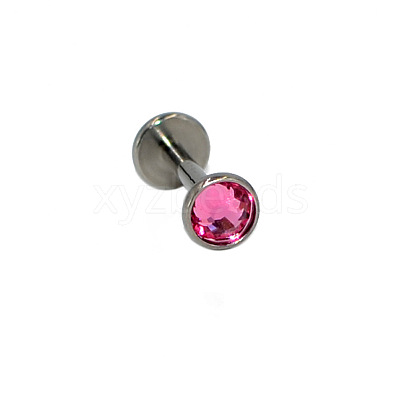 G23 Titanium Cubic Zirconia Flat Round 17 Gauge Threadless Labrets for Women Men WG1F07B-12-1