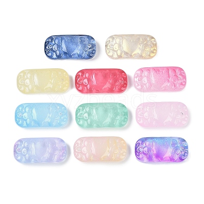 Spray Painted Transparent Glass Connector Charms X1-GLAA-H035-06-1