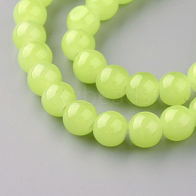Baking Paint Imitation Jade Glass Round Bead Strands DGLA-Q021-4mm-08-1