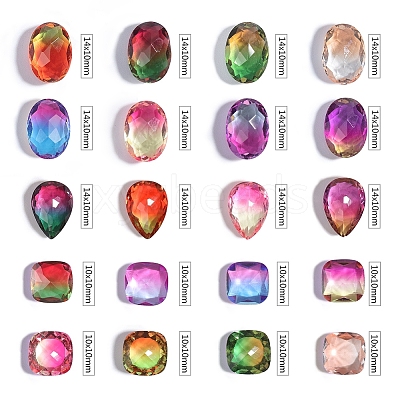 Pointed Back Glass Rhinestone Cabochons RGLA-OC0001-03B-1
