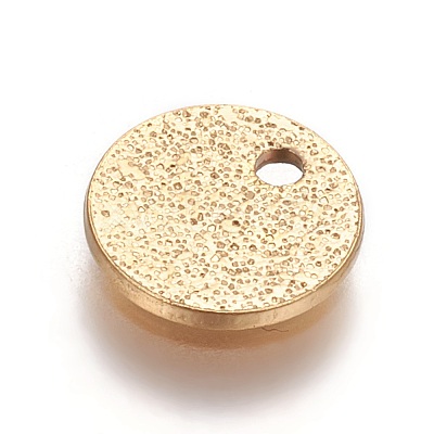 Ion Plating(IP) 304 Stainless Steel Textured Pendants X-STAS-I098-01-8mm-G-1