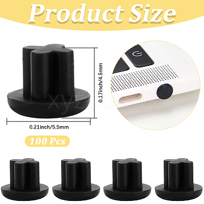 100Pcs Silicone Mobile Anti-Dust Plugs AJEW-CN0007-53-1