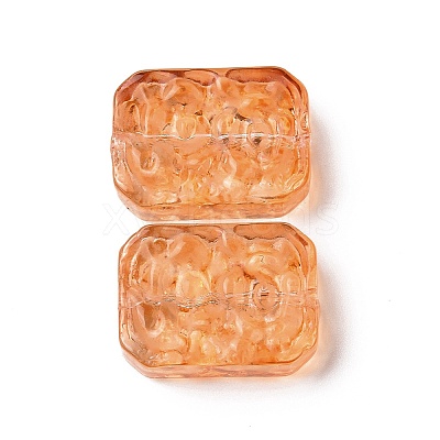 Transparent Spray Painted Glass Beads GLAA-I050-08E-1